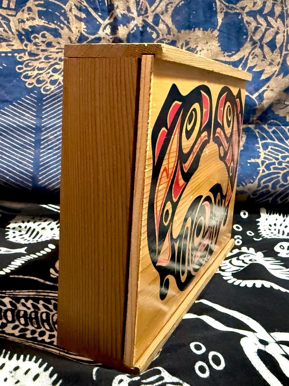 Clarence Wells Haida Art Northwest Pacific First Nations Wooden Box Sliding Lid